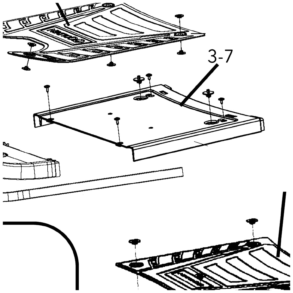 Golden Technologies MBB-C40-DECK-BL2 Deck Mid Section Blue2 340-440 parts diagram