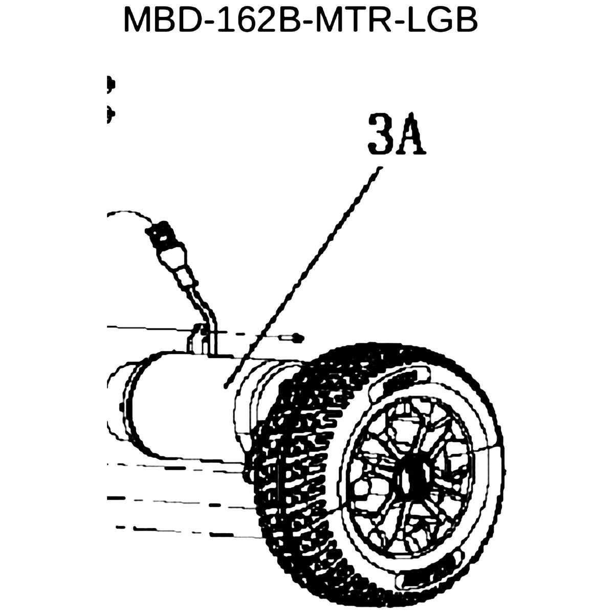 Golden Technologies MBD-162B-MTR-LGB Motor Left Assembly Gearbox Brake GP162 With Hardware parts diagram