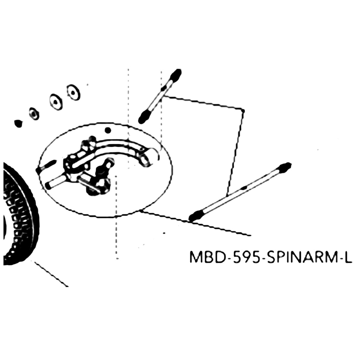 Golden Technologies MBD-595-SPINARM-L Left Spindle And Control Arm Assembly For parts diagram