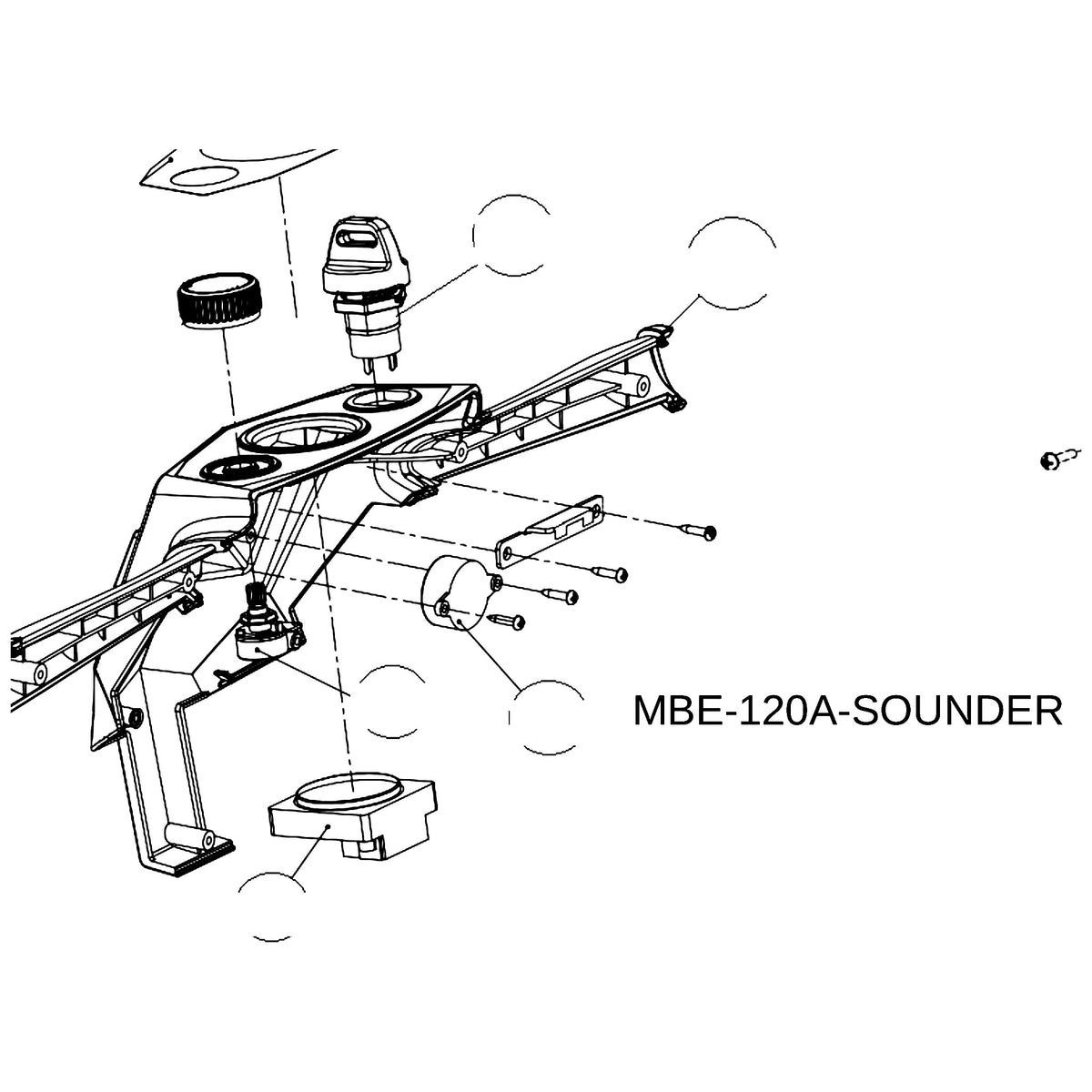 Golden Technologies MBE-120A-SOUNDER Horn/Diagnostic Beeper parts diagram