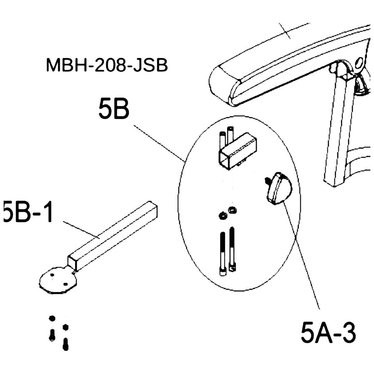 Golden Technologies MBH-208-JSB Bracket, Joystick Mounting For Alante 208 parts diagram