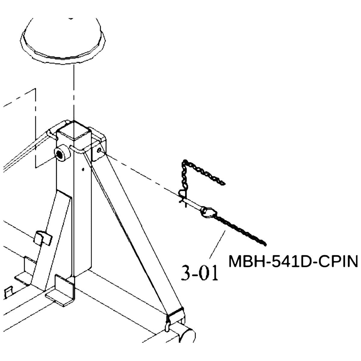 Golden Technologies MBH-541D-CPIN Connecting Pin Assembly parts diagram