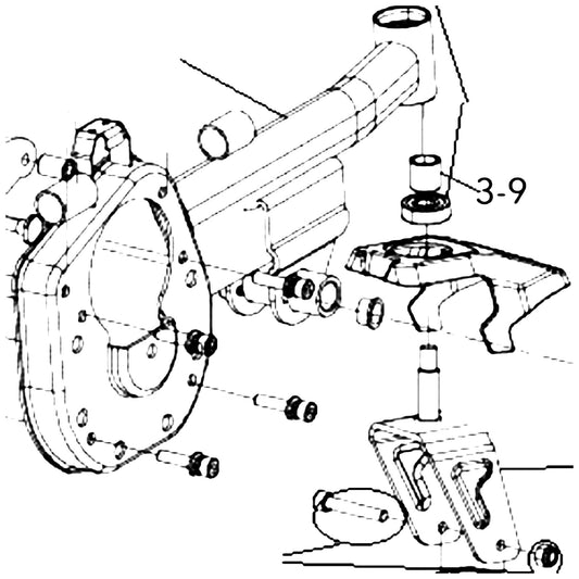 Golden Technologies MBH-605M-CAS Spacer, Caster Arm Sleeve For Compass Sport GP605 parts diagram