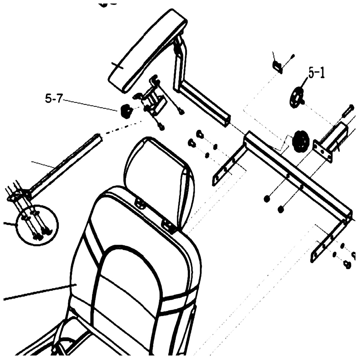 Golden Technologies MBH-605M-RBK-S Receiver Bracket With Knob For Shark Joystick parts diagram