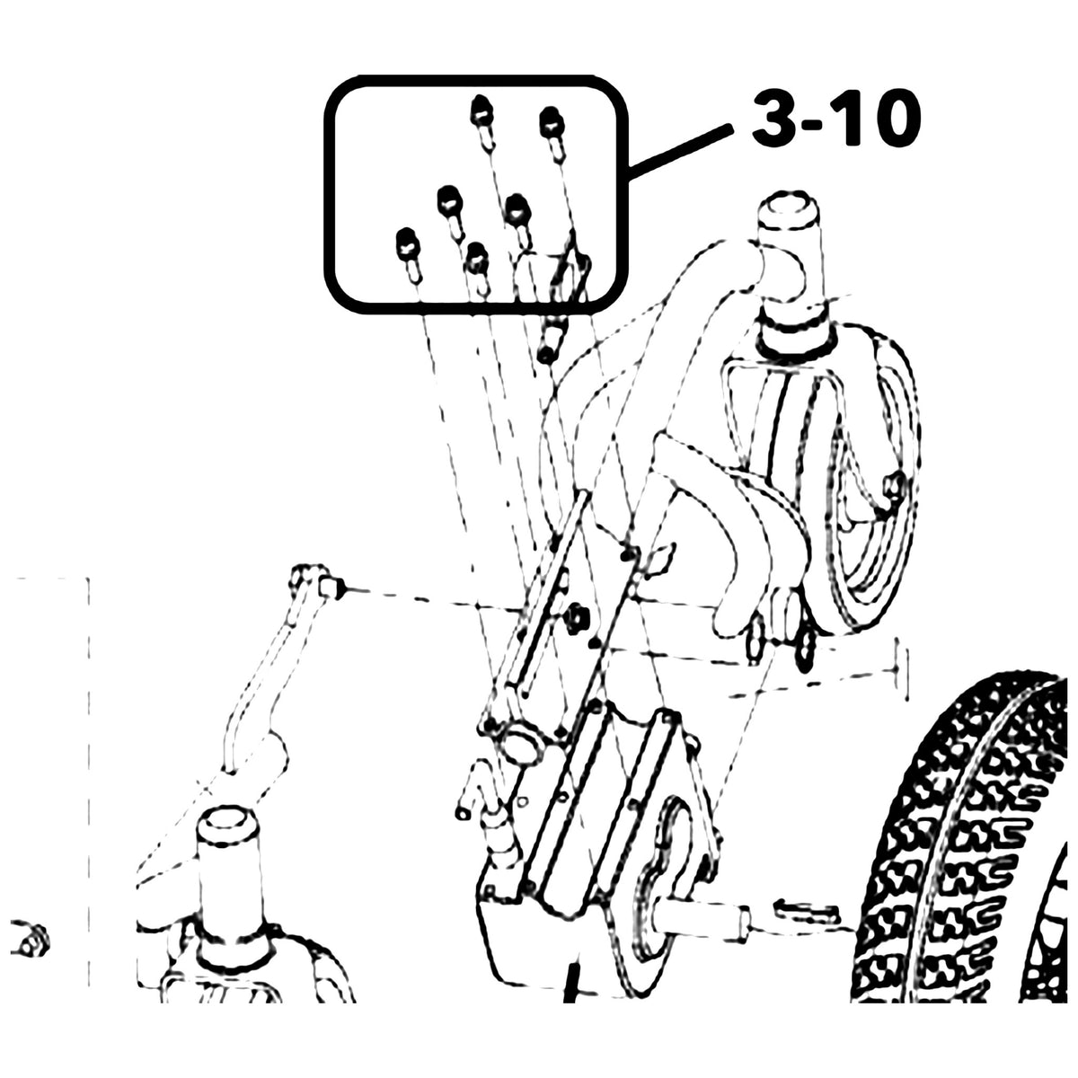 Golden Technologies MBH-COMOTORMOUNT Hardware, Motor Mounting For Compass GP600M/GP620M parts diagram