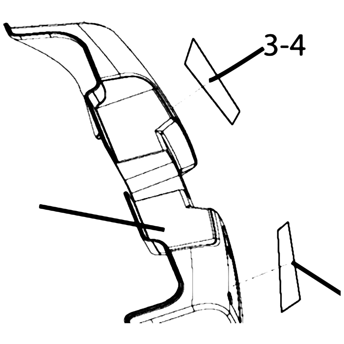 Golden Technologies MBQ-162B-RDR Reflector Decal, Right parts diagram