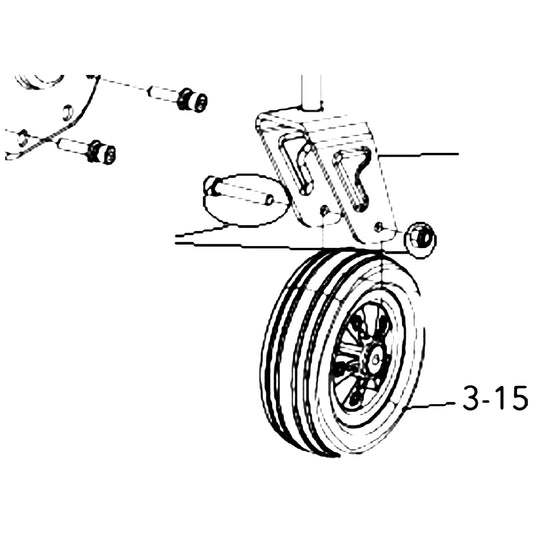 Golden Technologies MBW-605A-CASTER Caster Wheel For GP605A parts diagram
