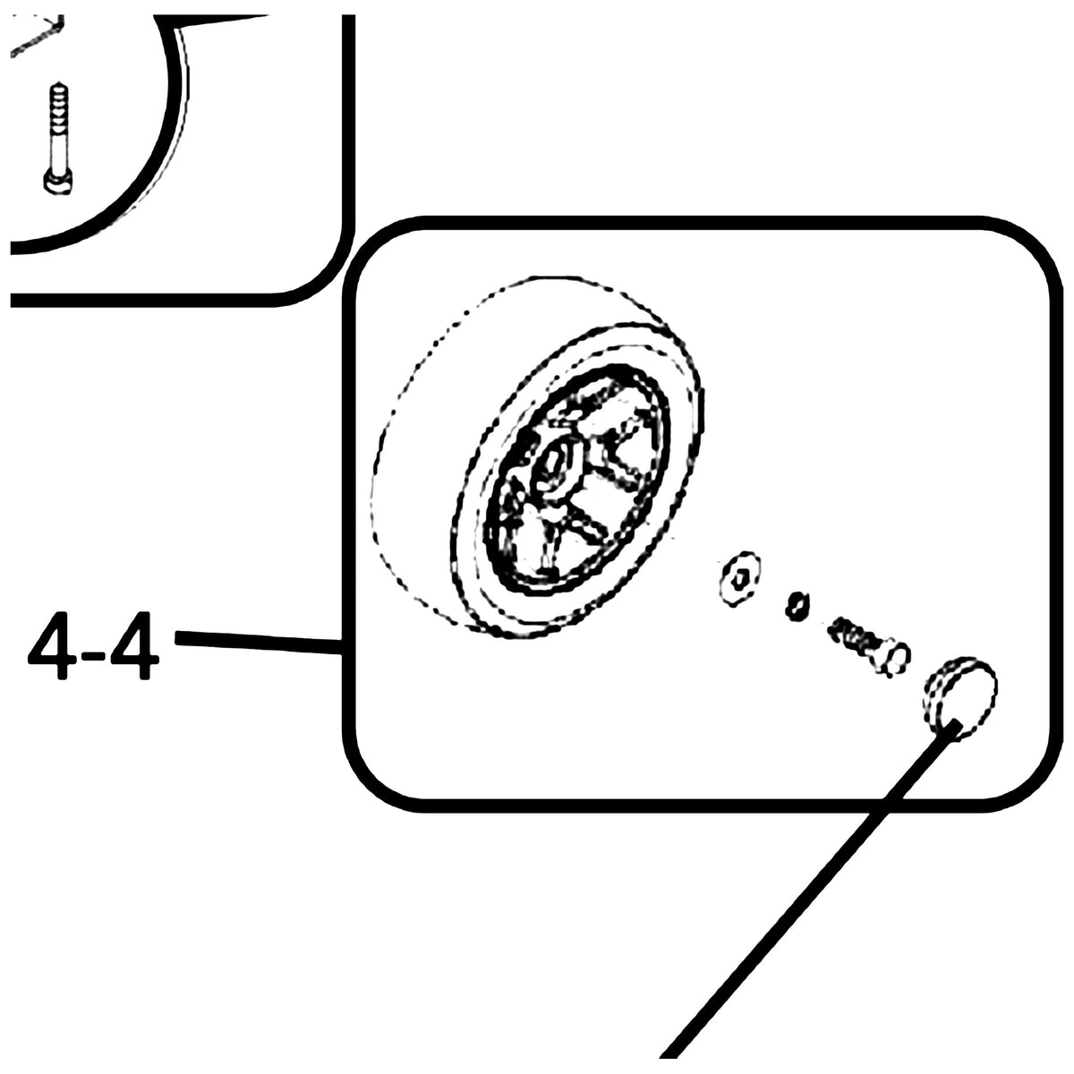 Golden Technologies MBW-BZ8-RWA Rear Wheel Assembly parts diagram