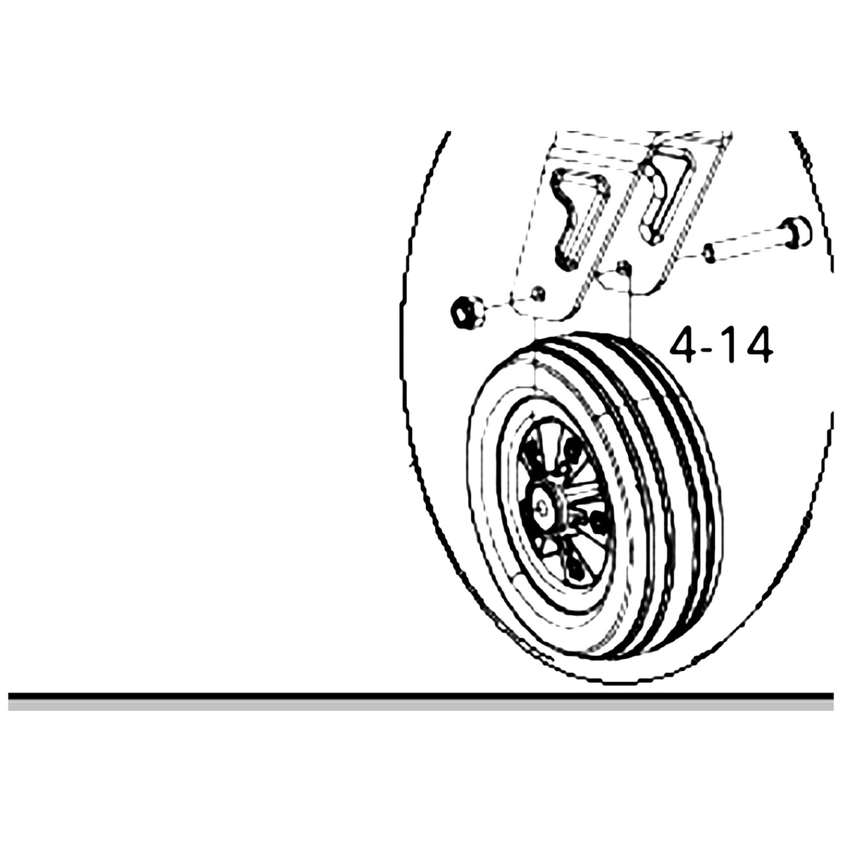 Golden Technologies MBX-605A-CWA-L Left Caster Wheel Assembly For GP605A parts diagram