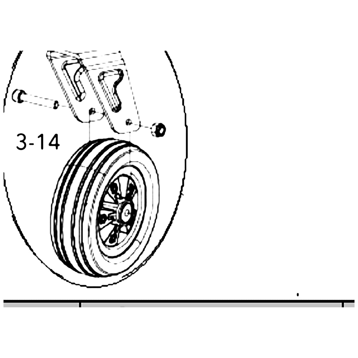 Golden Technologies MBX-605A-CWA-R Right Caster Wheel Assembly For GP605A parts diagram