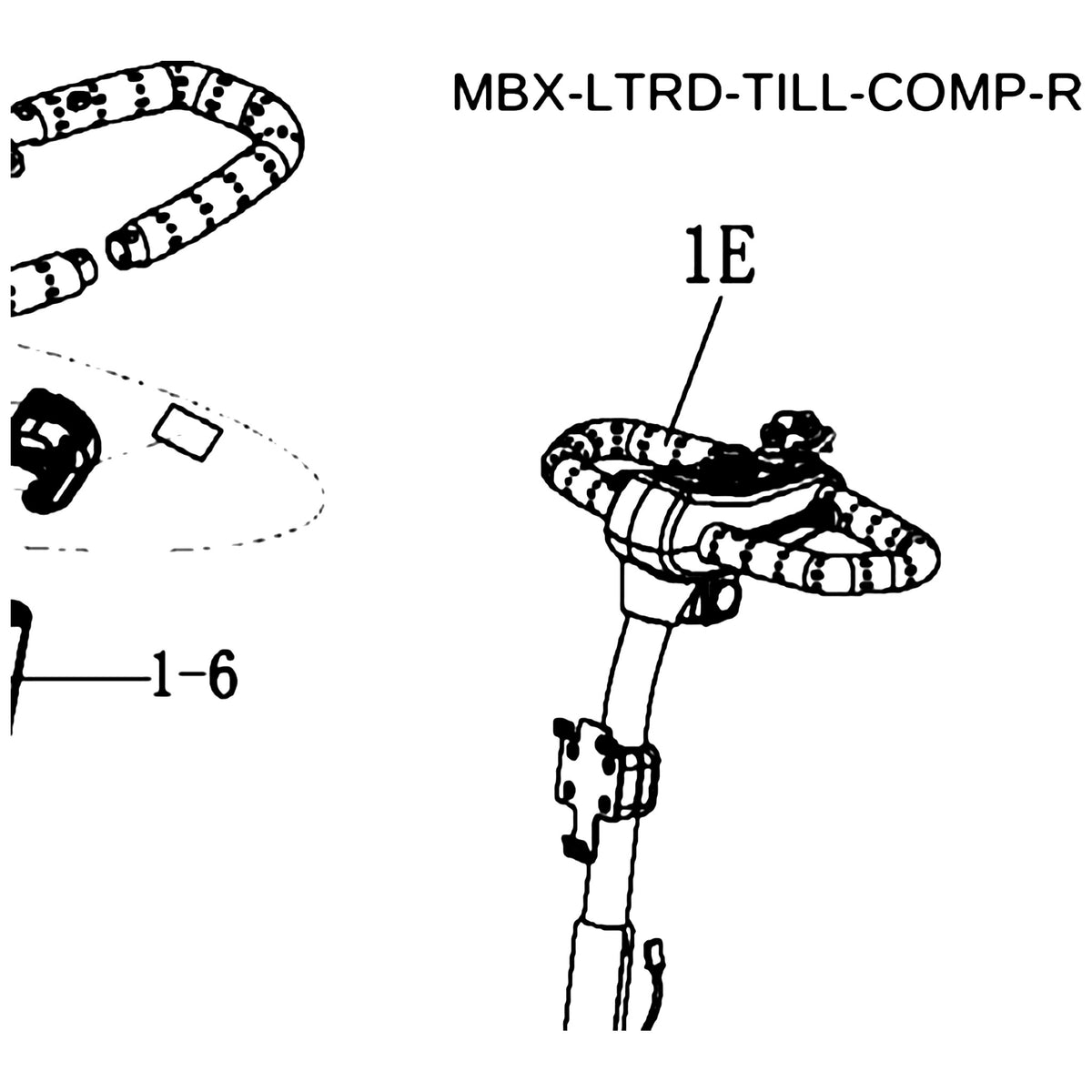 Golden Technologies MBX-LTRD-TILL-COMP-R Tiller, Complete Red For GL111 parts diagram