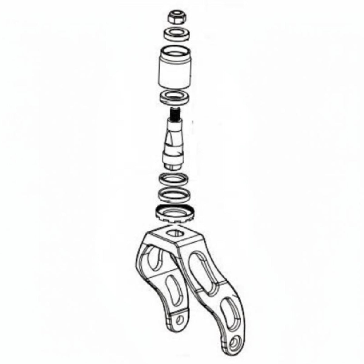 Golden Technologies Cricket Caster Wheel Mounting Fork & Hardware (MFA-0052)
