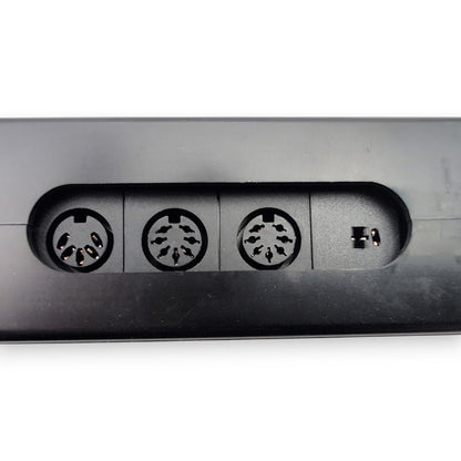close up of the 5-pin hand control port, the two 7-pin motor ports, and the 2-pin motor port