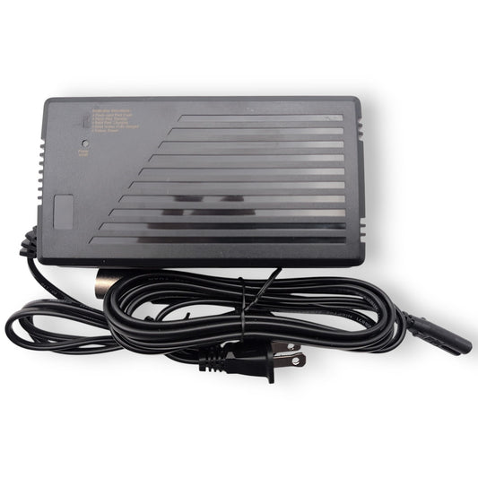 top of charger with power cord and xlr charger port cable