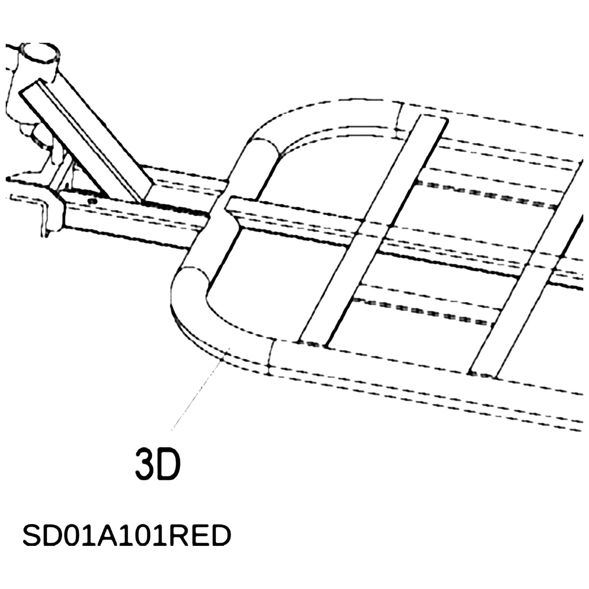 Golden Technologies SD01A101RED Frame, Front Red For LiteRider GL140 parts diagram