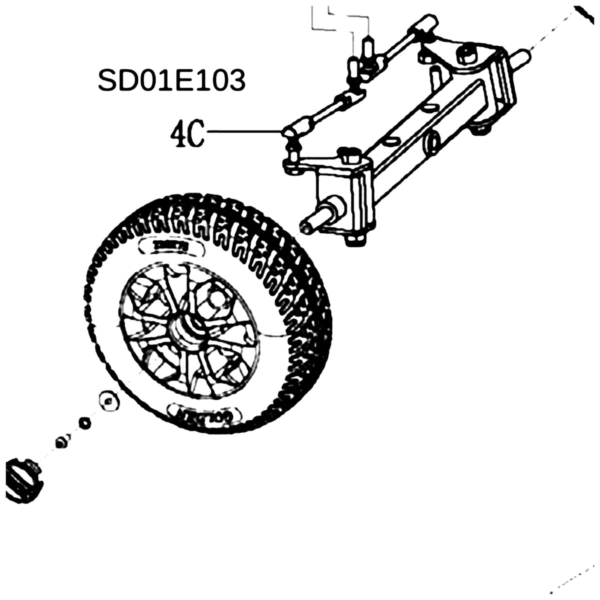 Golden Technologies SD01E103 Steering, Front Assembly For LiteRider GL140 parts diagram