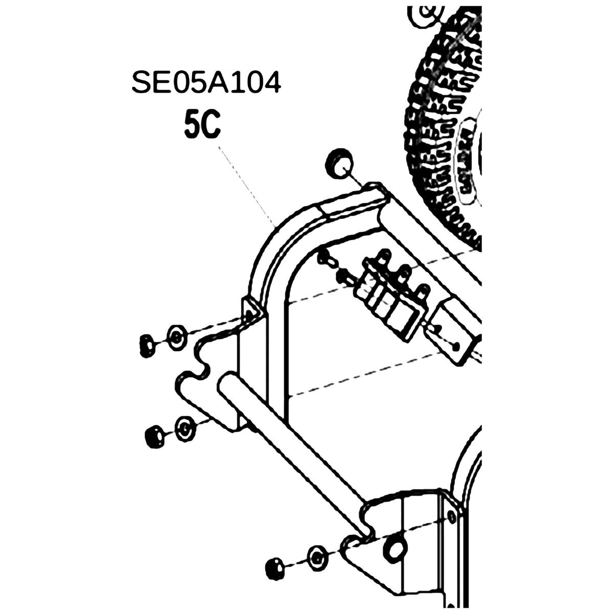 Golden Technologies SE05A104 Frame, Rear For LiteRider GL110 parts diagram