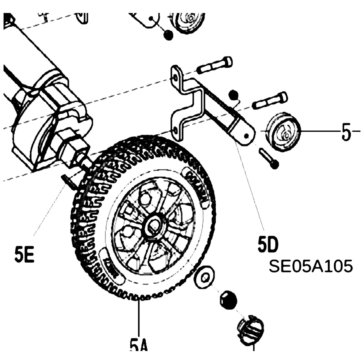 Golden Technologies SE05A105 Bracket, Anti Tip For LiteRider GL110 parts diagram