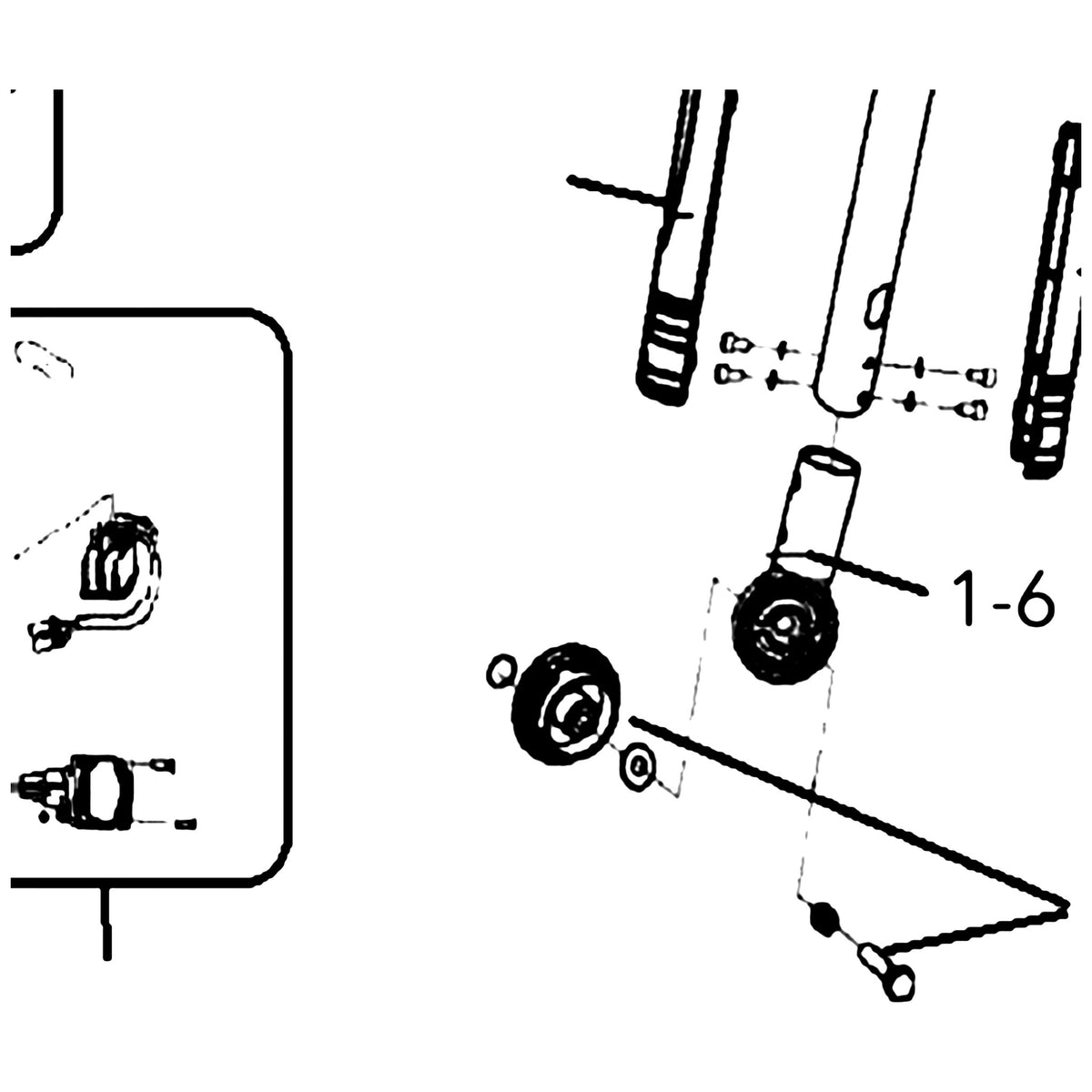 Golden Technologies SE05P207 Knuckle, Upper Tiller For LiteRider GL110 parts diagram