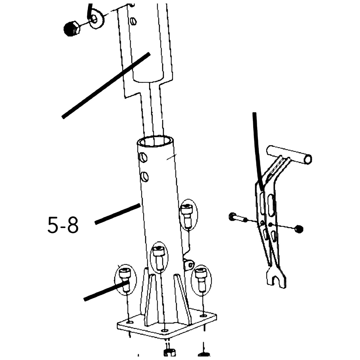 Golden Technologies SE06A106 Pedestal, Seat For Companion GC240/340/440 parts diagram