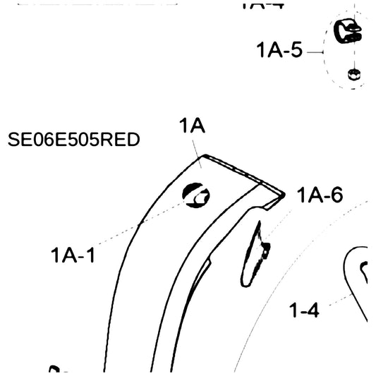 Golden Technologies SE06E505RED Shroud, Tiller Front Red For 240/340/440 parts diagram