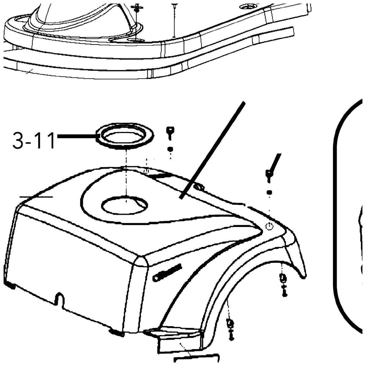 Golden Technologies SE06P505 Ring, Protective Rubber For Rear Shroud For GC240/340/440 parts diagram
