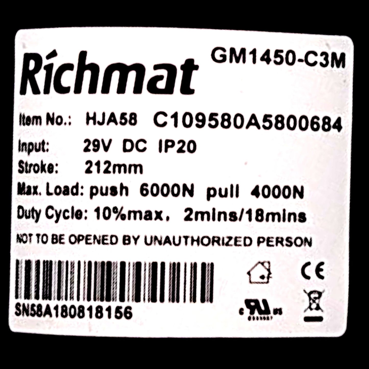 Ultra Comfort / Golden Technologies GM1450-C3M Lift Motor