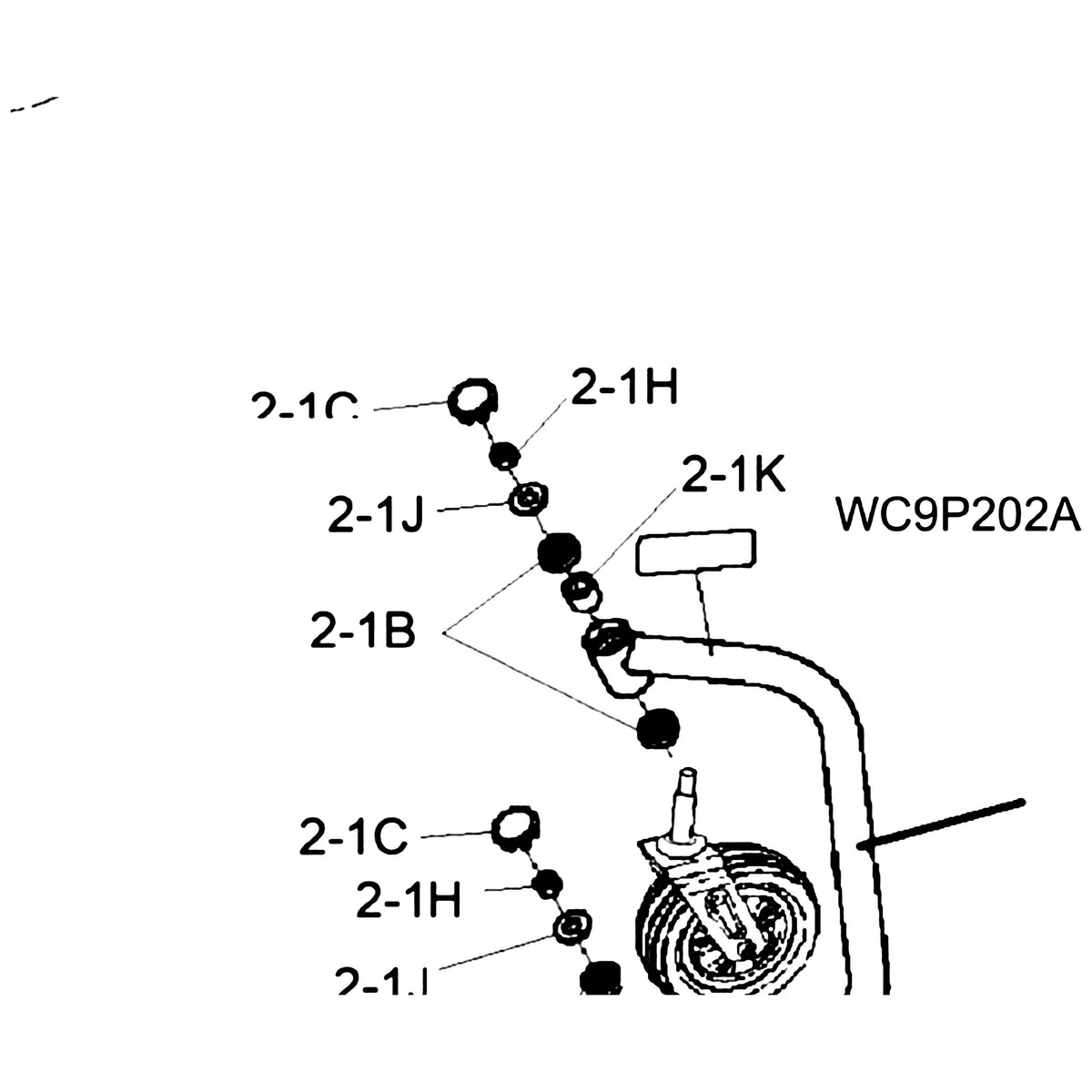 Golden Technologies WC9P202A Spacer, Caster Wheel White Zinc For Compass Sport GP605 parts diagram