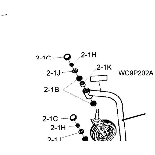 Golden Technologies WC9P202A Spacer, Caster Wheel White Zinc For Compass Sport GP605 parts diagram