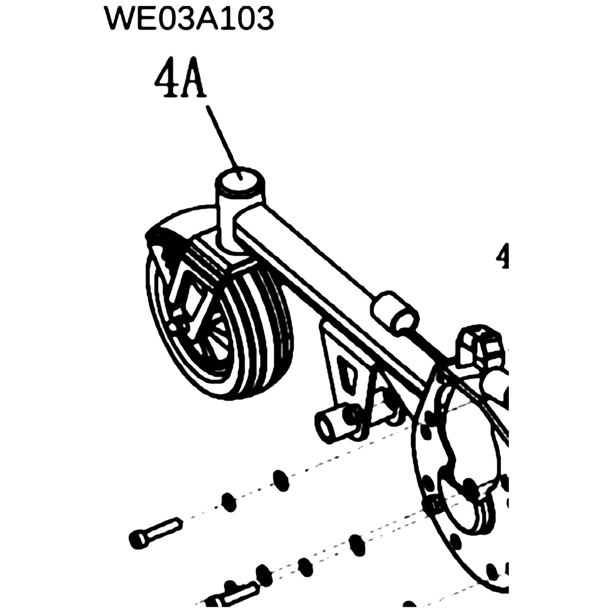 Golden Technologies WE03A103 Arm, Rear Left Caster Arm Only For Compass Sport GP605 parts diagram