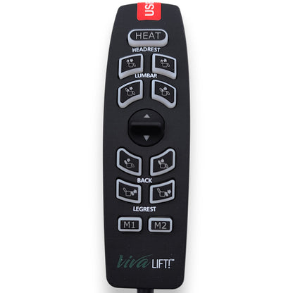 Front closeup of Pride Viva Lift! hand control part number: CTL1908249, model number: HW1101-0-024