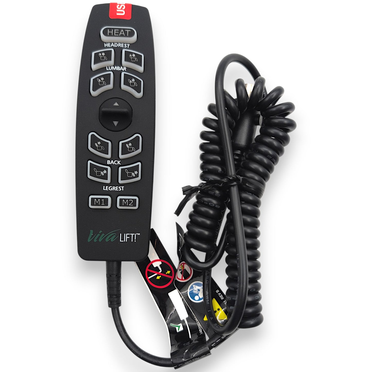 front of remote with cable