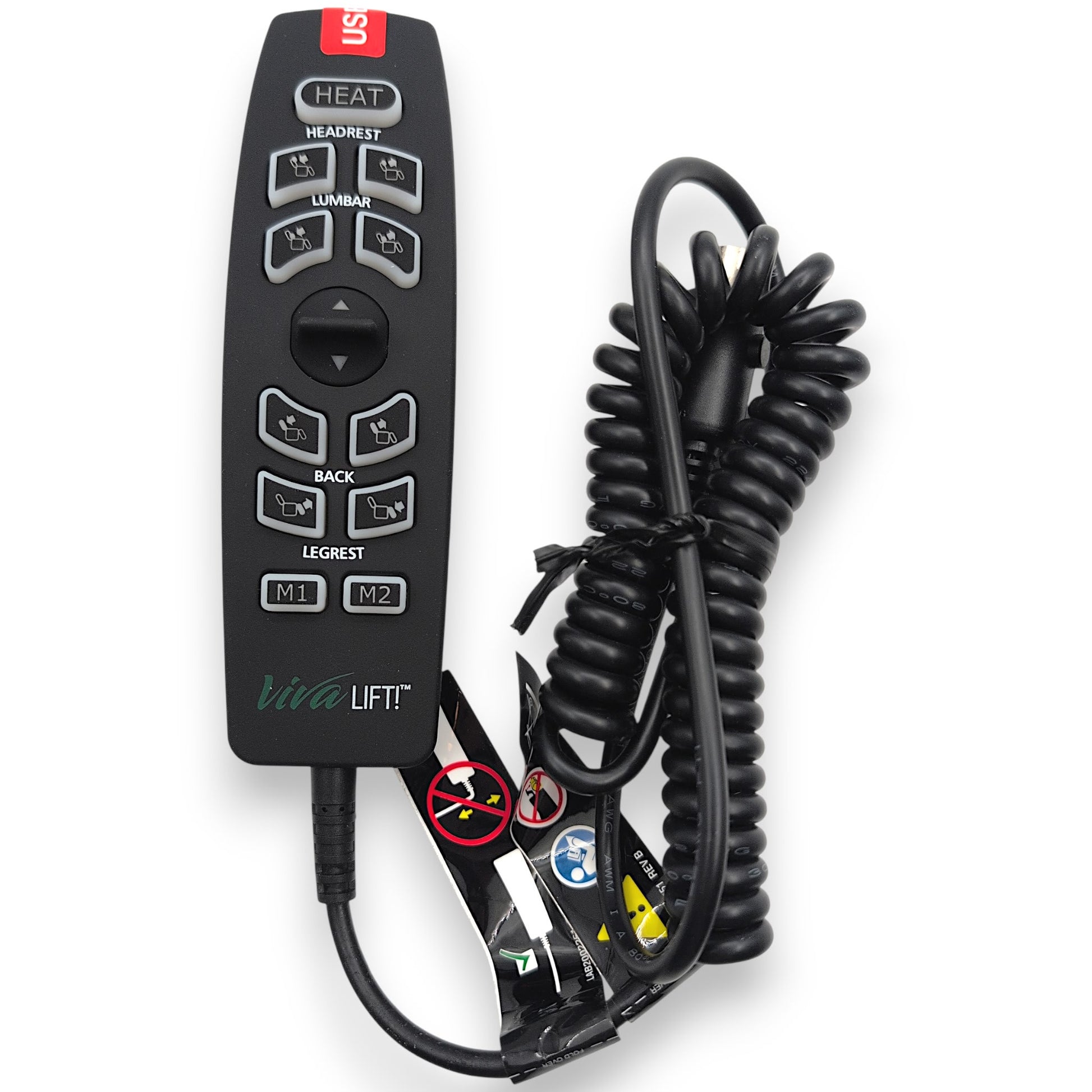 front of remote with cable