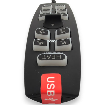 top of remote showing usb port location
