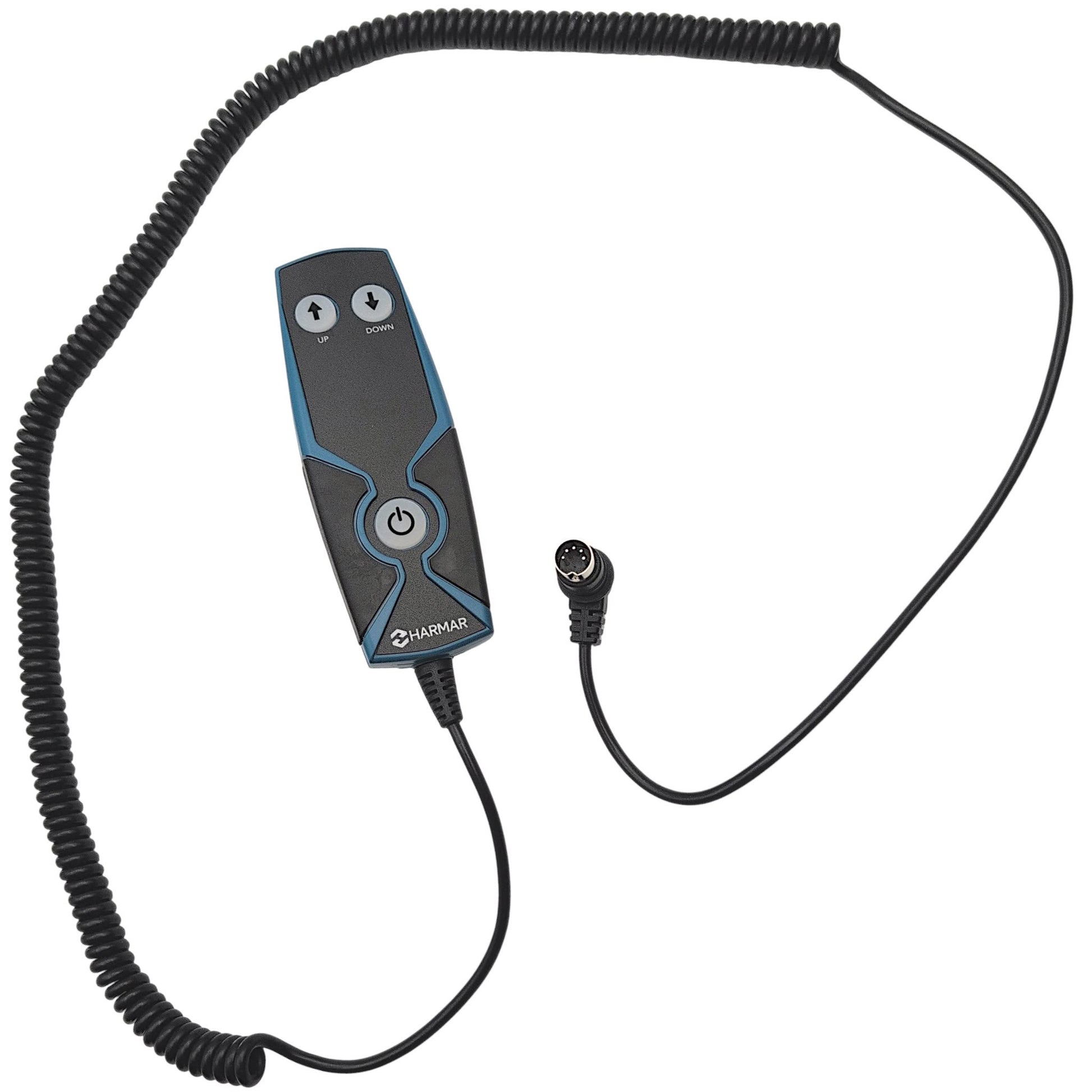 front of remote with the cable un-wound to show its 57 inch length