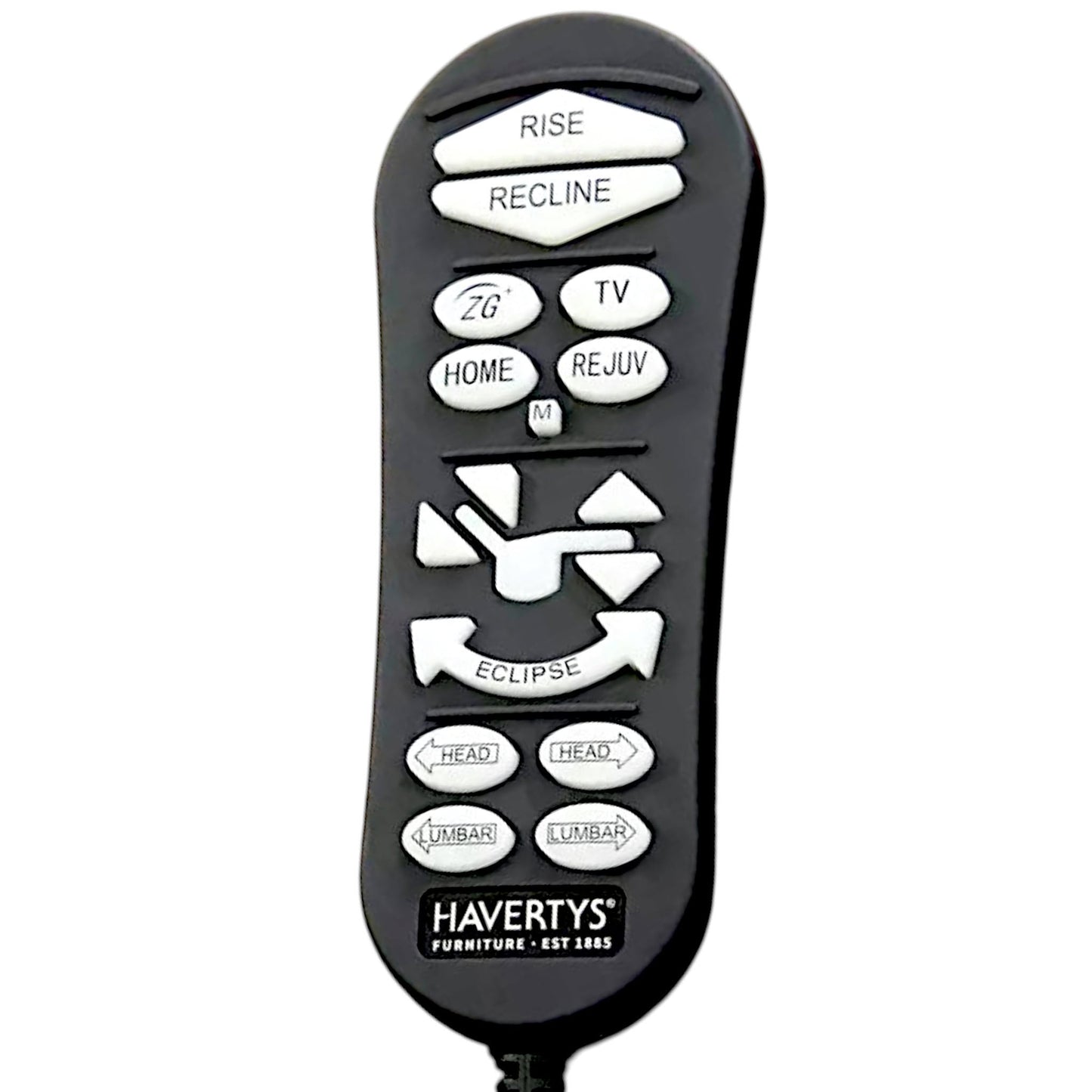 Havertys Tanner Power Lift Recliner Remote Hand Control - 17 Button, 5-Pin
