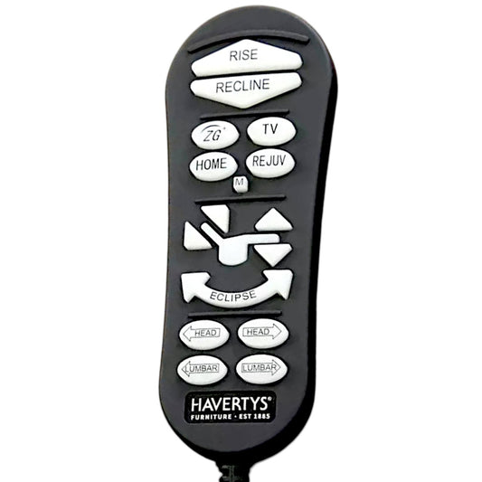 Havertys Tanner Power Lift Recliner Remote Hand Control - 17 Button, 5-Pin
