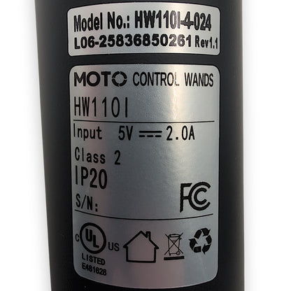 closeup of the remotes label