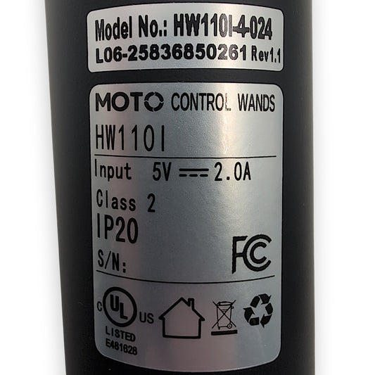 closeup of the remotes label