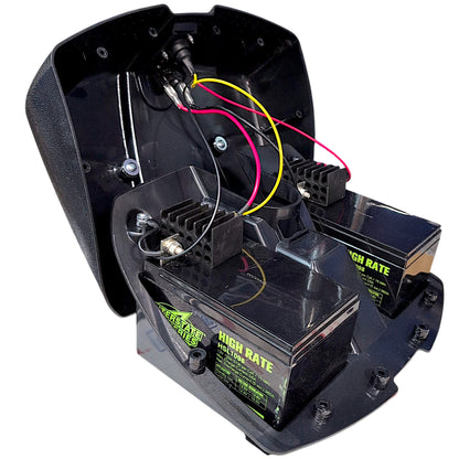 Two Interstate High Rate HSL1098 batteries installed inside Vive Mobility scooter battery pack