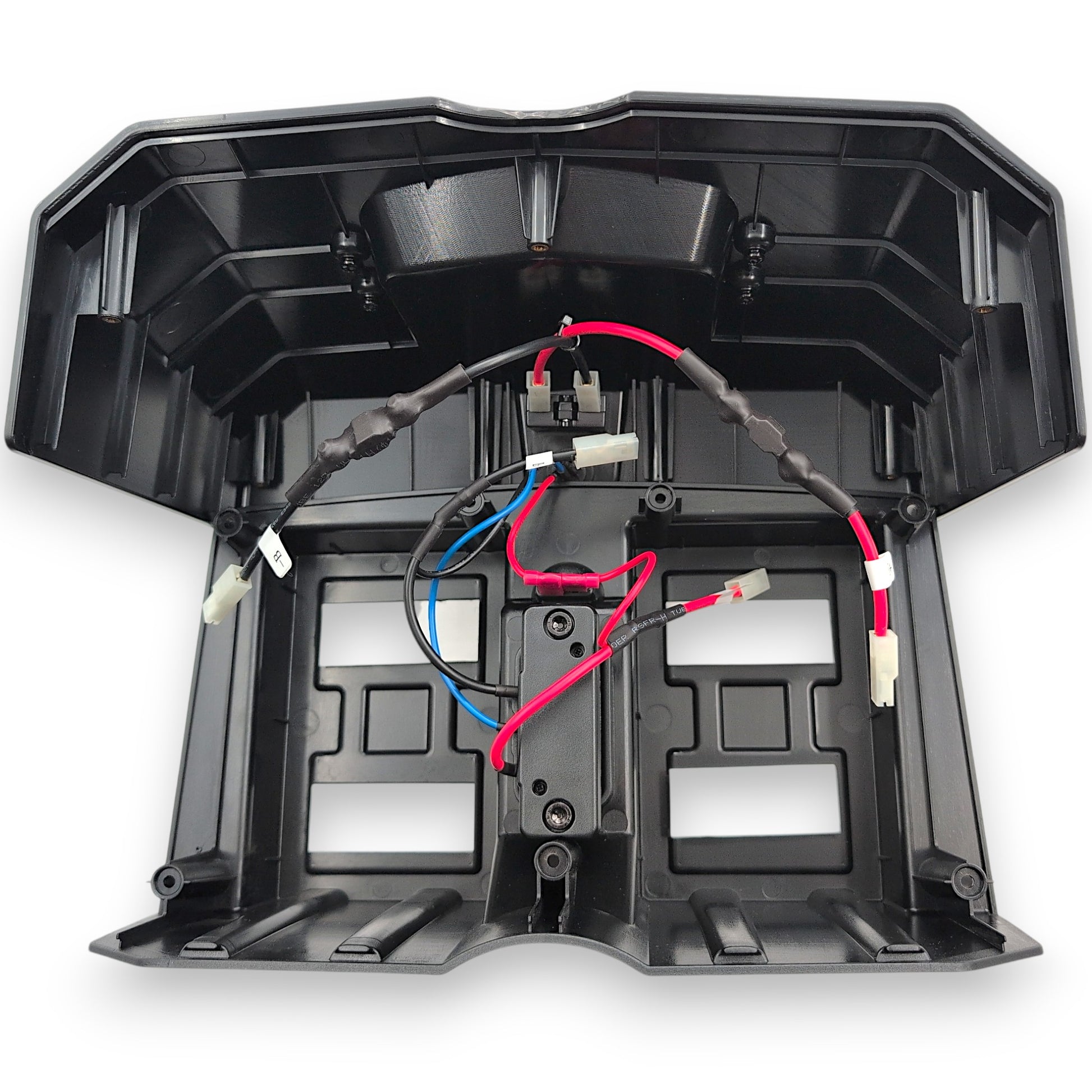 top view showing the empty battery box with lid removed