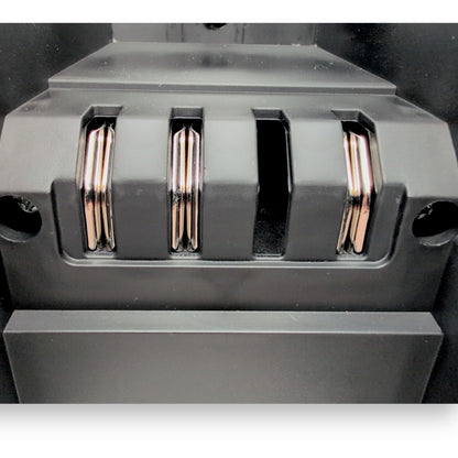 closeup of the connector that fits into the scootter when in use