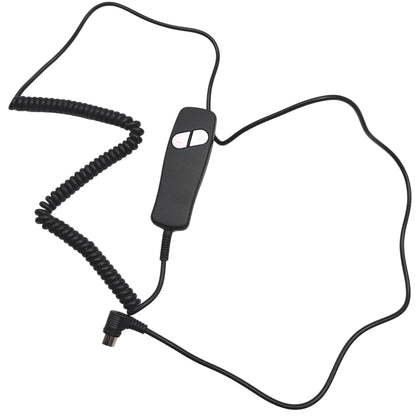remote with the coiled wire un-wound showing its 72 inch length