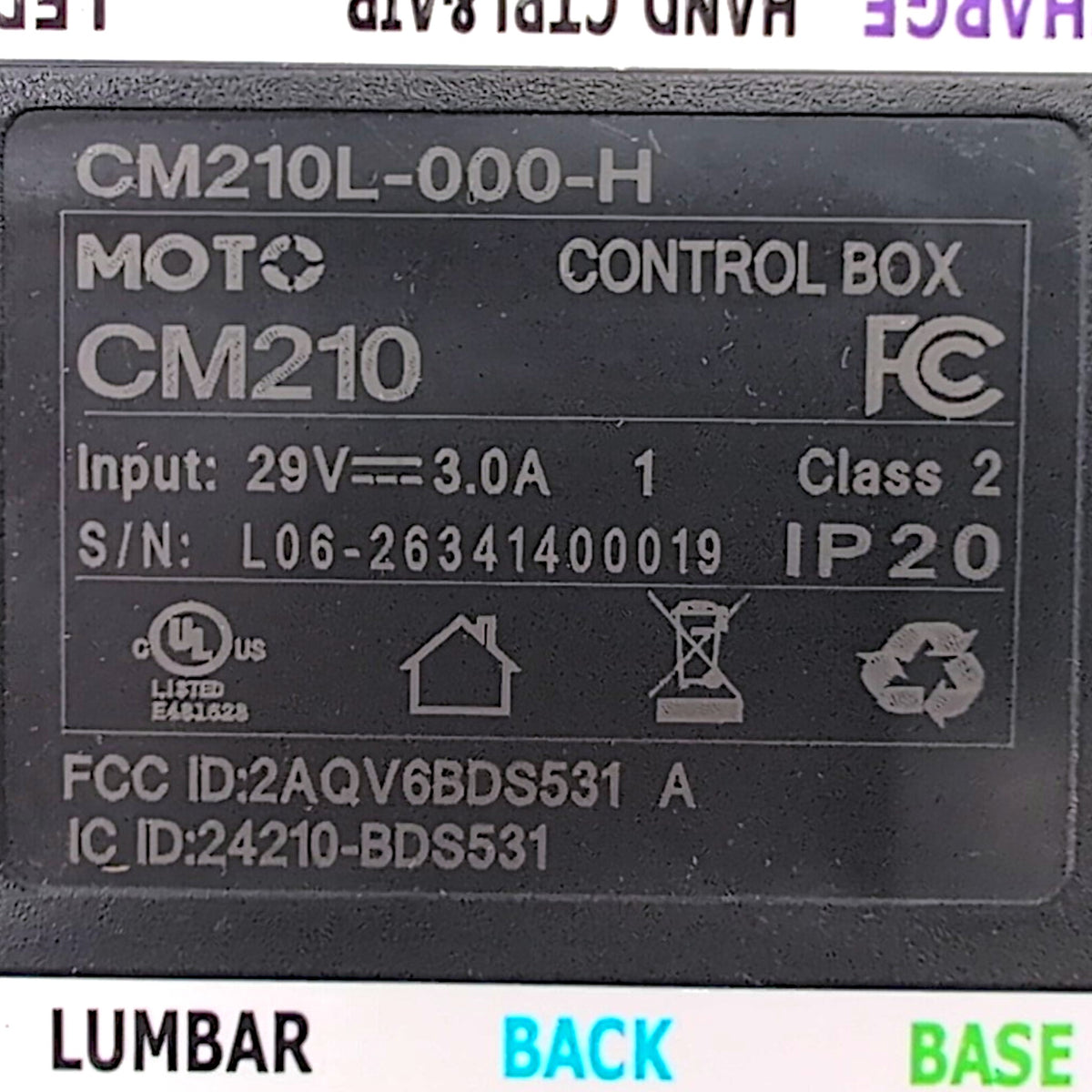 Moto Motion CM210L-000-H Control Box for Mega Motion Lift Chairs