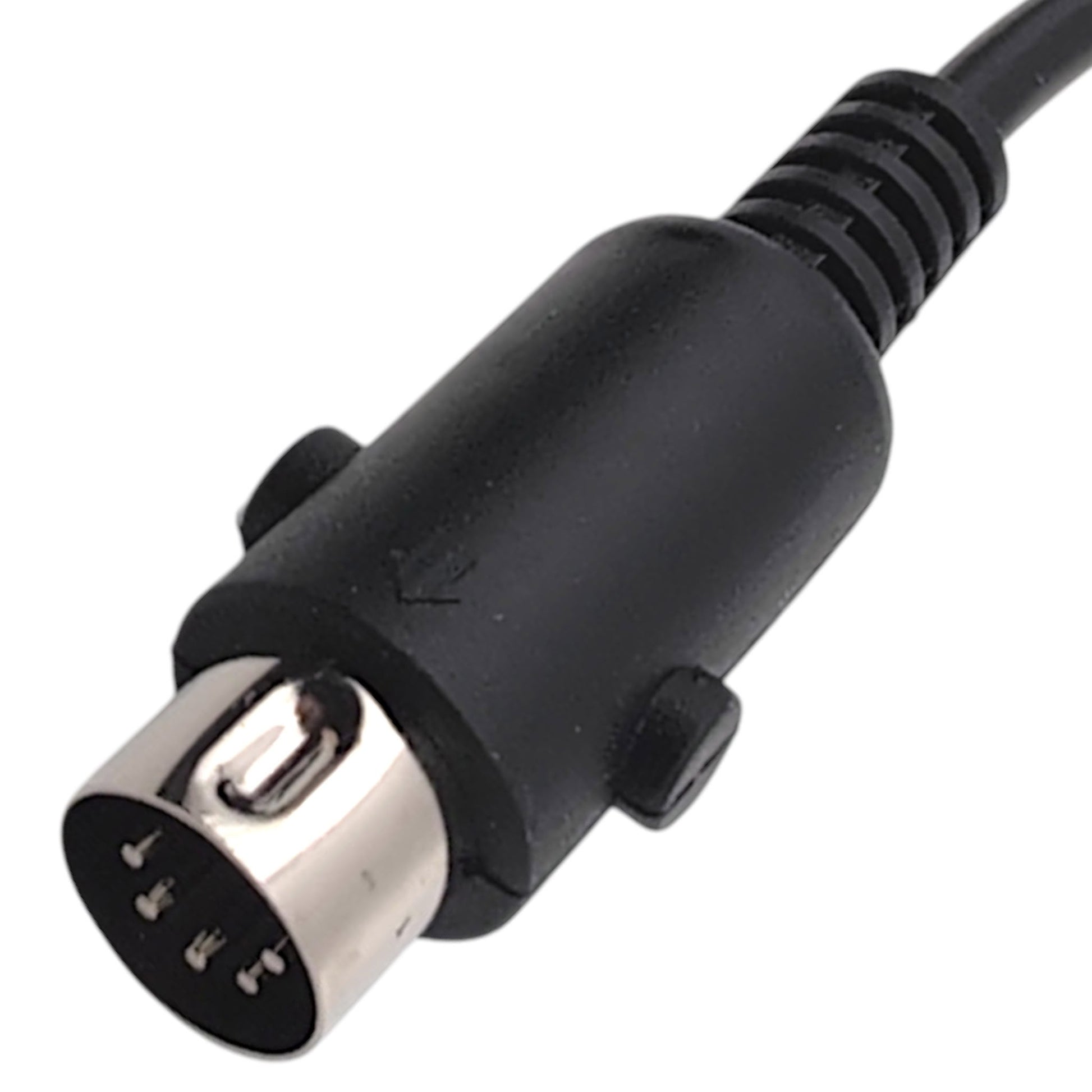 top / front view of the 5-pin connector. all five pin in clear view