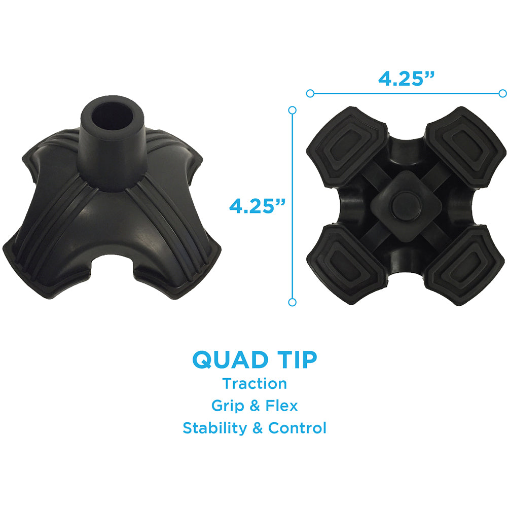 Nova Self-Standing All-Terrain Quad Tip Base - 3/4" Fit (10040BK)