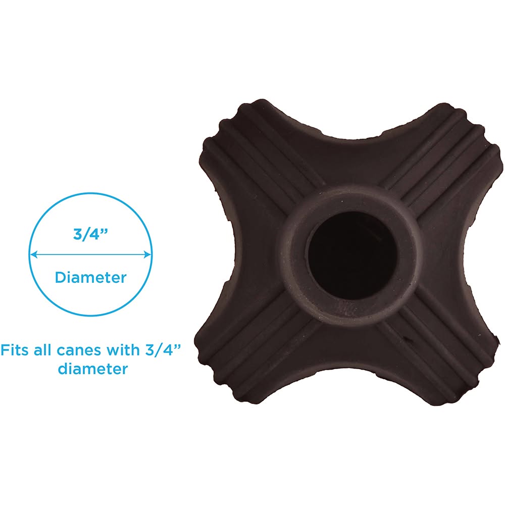 Nova Compact Quad Cane Tip Base for 3/4" Canes (10041BK)