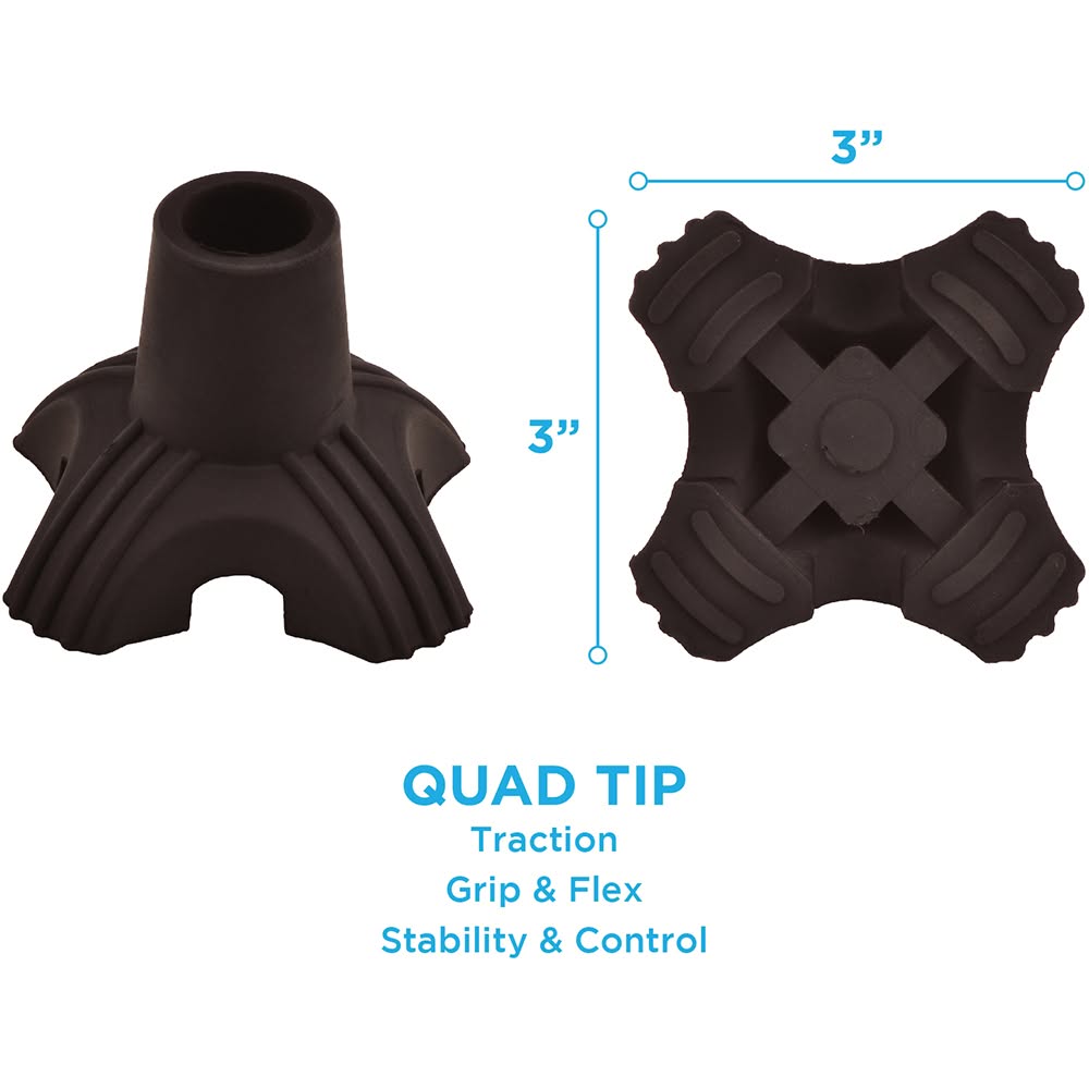Nova Compact Quad Cane Tip Base for 3/4" Canes (10041BK)