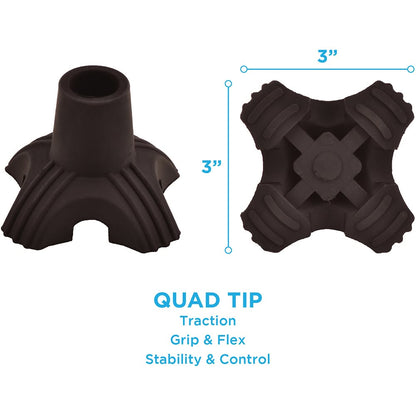 Nova Compact Quad Cane Tip Base for 3/4" Canes (10041BK)