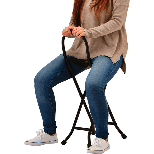 in seating position. demonstrating seating mode with a person sitting on the seat